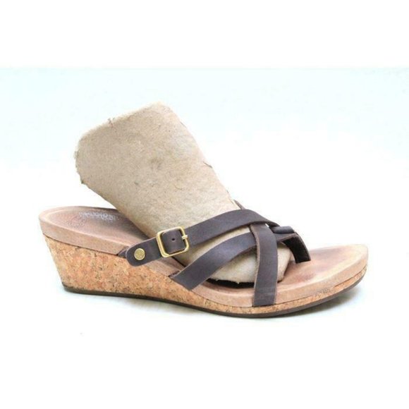 UGG Shoes - ugg sandals wedges wedged  brown strappy womens 9